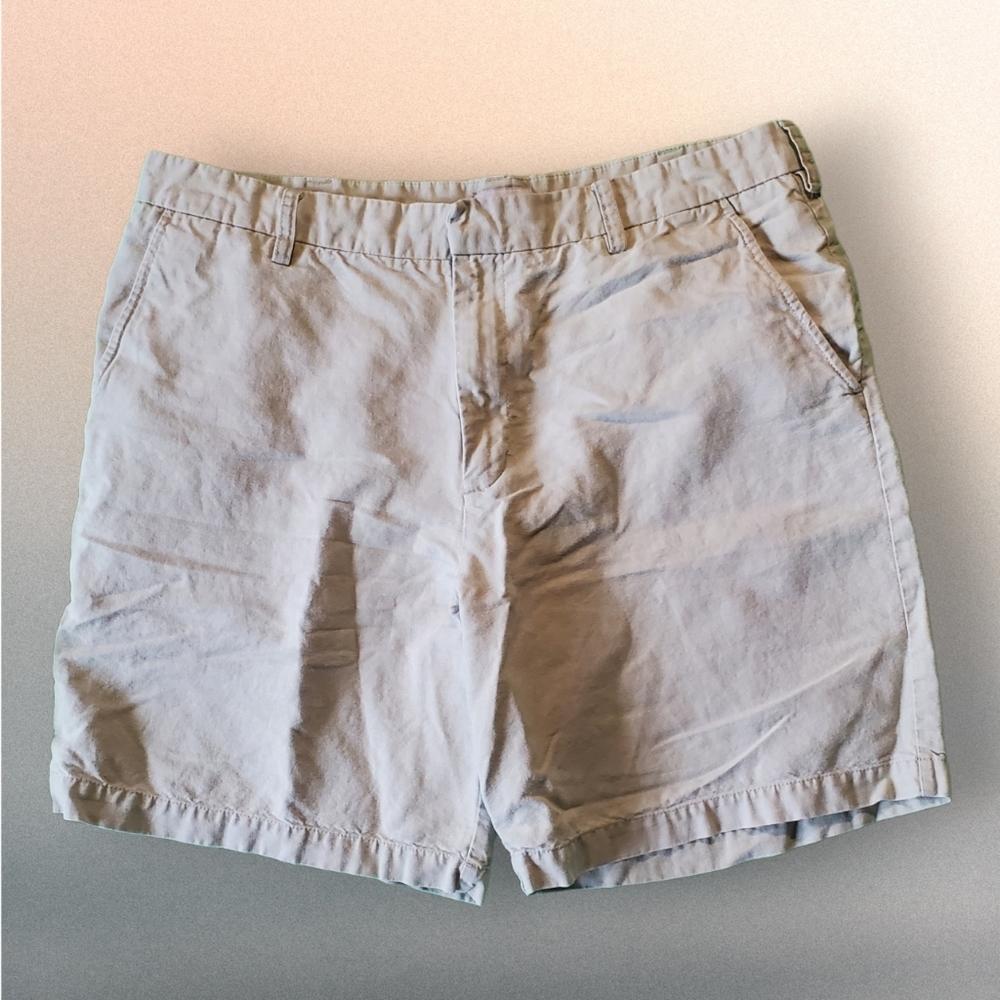 Breakwater Shorts in Light Tan, Linen & Cotton, Size 40